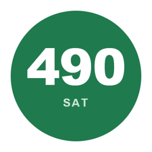 The SAT Reading and Writing target score: 490